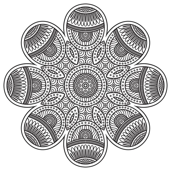 Round ornament in ethnic style. — Stockvector