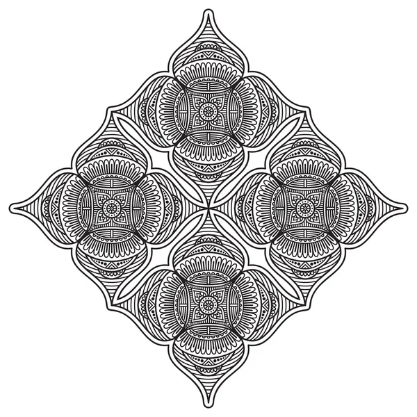 Round ornament in ethnic style. — Stockvector