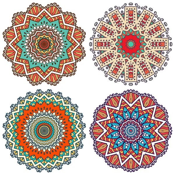 Round ornament in ethnic style. — Stockvector