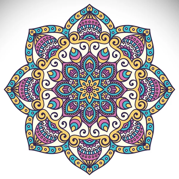 Round ornament in ethnic style. — Stock Vector