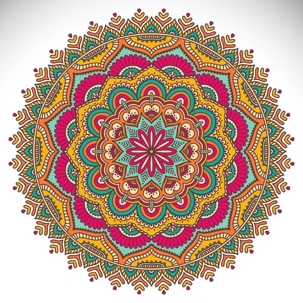 Round ornament in ethnic style. — Stock vektor