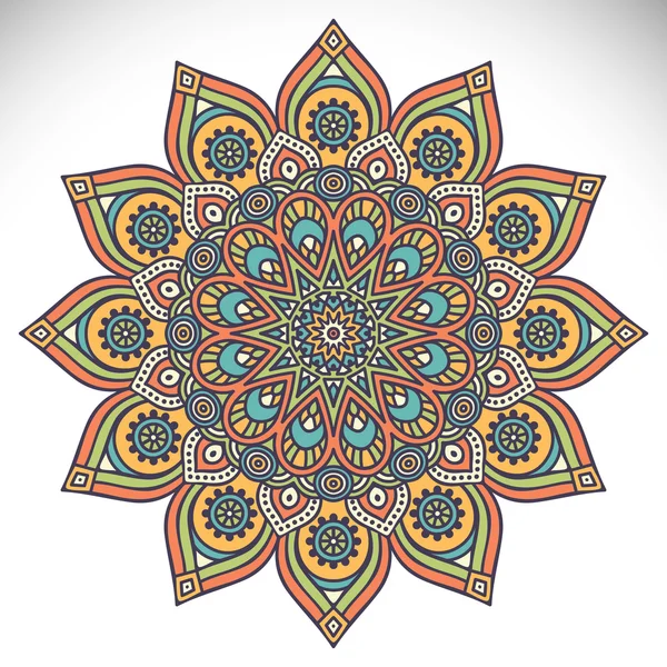 Round ornament in ethnic style. — Wektor stockowy