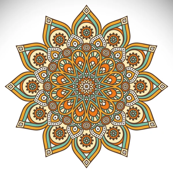 Round ornament in ethnic style. — Stock Vector