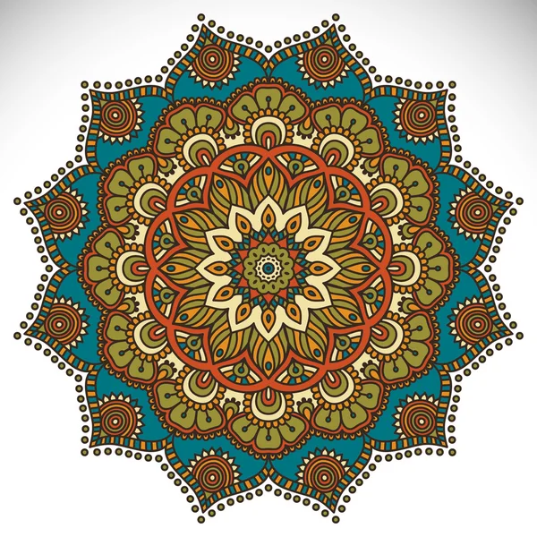 Round ornament in ethnic style. — Stock Vector
