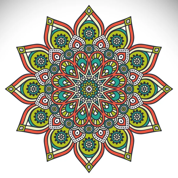 Round ornament in ethnic style — Wektor stockowy