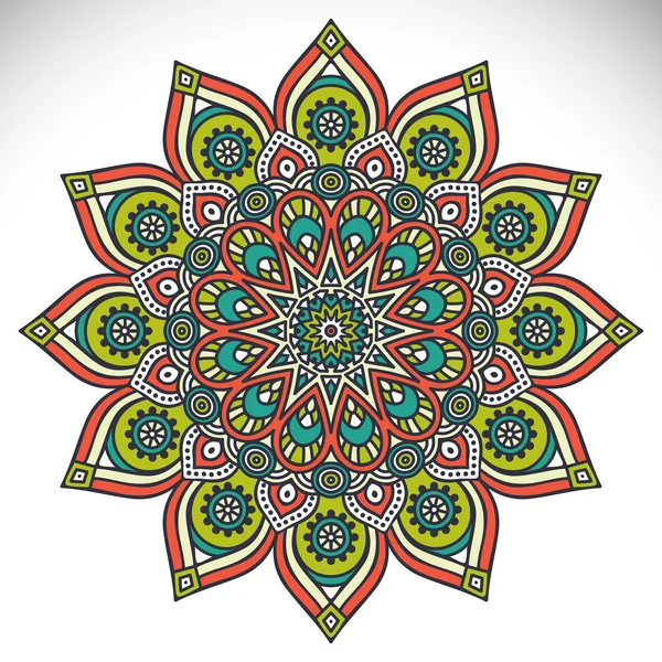 Round ornament in ethnic style — Stock vektor