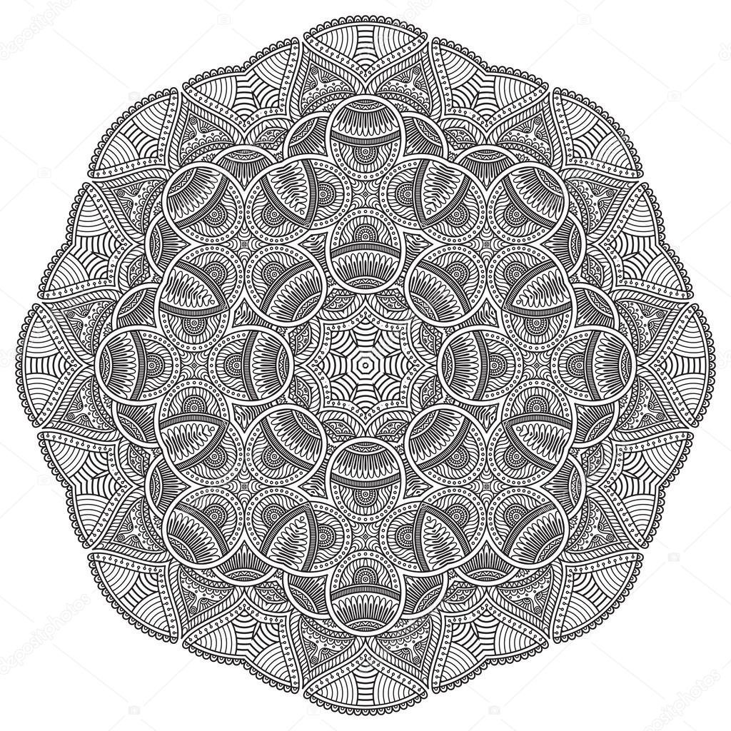 Round ornament in ethnic style.