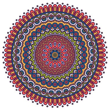 Etnik tarzda yuvarlak süsleme.
