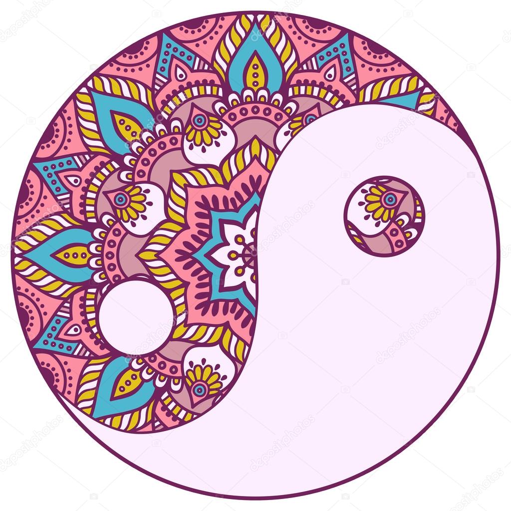 Round ornament in ethnic style.