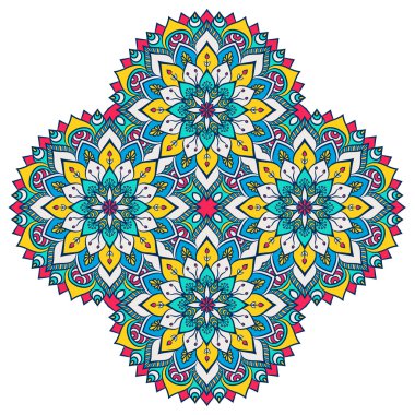 Etnik tarzda yuvarlak süsleme.