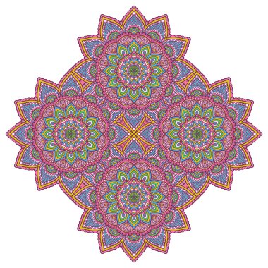 Etnik tarzda yuvarlak süsleme.