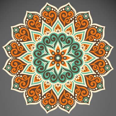 Etnik tarzda yuvarlak süsleme.