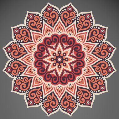 Etnik tarzda yuvarlak süsleme.