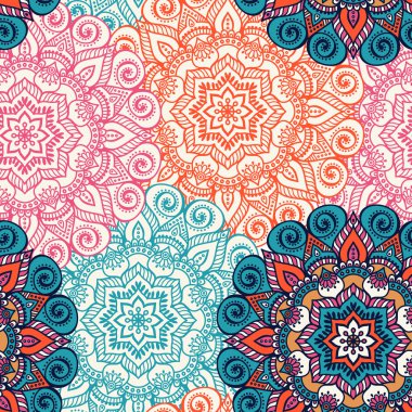 etnik çiçek seamless modeli