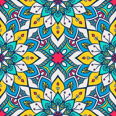etnik çiçek seamless modeli