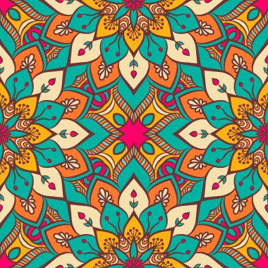 etnik çiçek seamless modeli