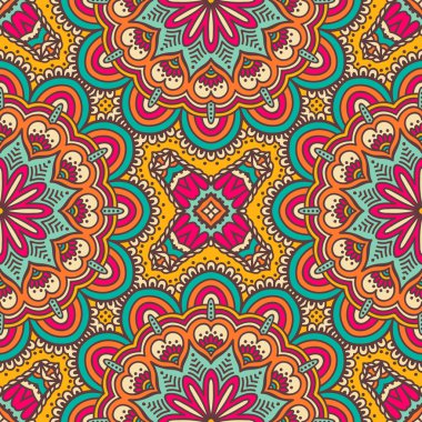 etnik çiçek seamless modeli