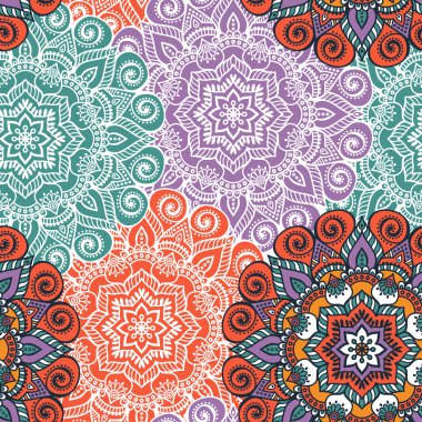 etnik çiçek seamless modeli