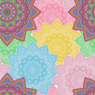 etnik çiçek seamless modeli