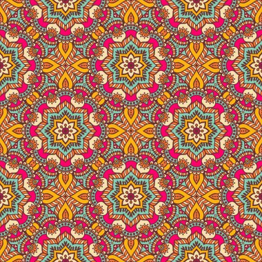 etnik çiçek seamless modeli