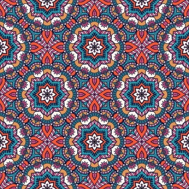 etnik çiçek seamless modeli