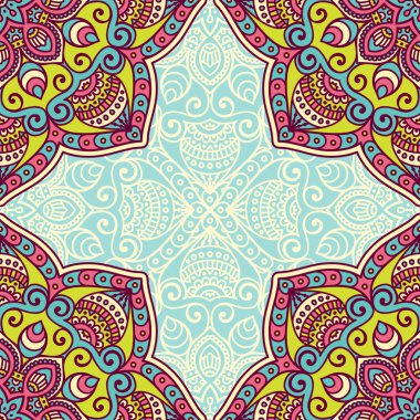 etnik çiçek seamless modeli