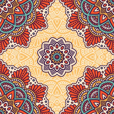 etnik çiçek seamless modeli