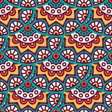 etnik çiçek seamless modeli