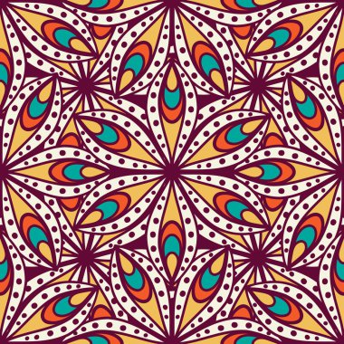 etnik çiçek seamless modeli