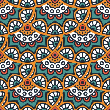 etnik çiçek seamless modeli