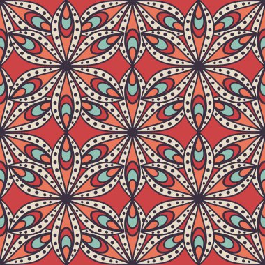 etnik çiçek seamless modeli