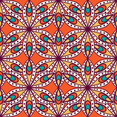 etnik çiçek seamless modeli