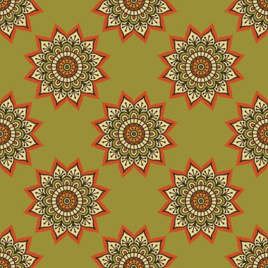 etnik çiçek seamless modeli