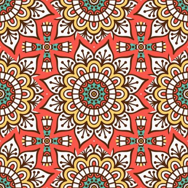 etnik çiçek seamless modeli