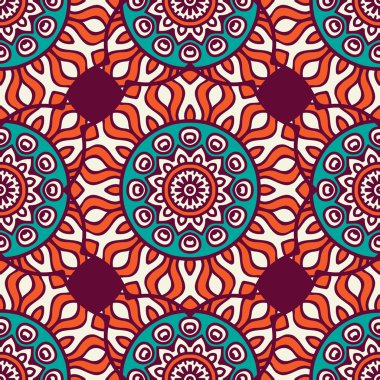 etnik çiçek seamless modeli