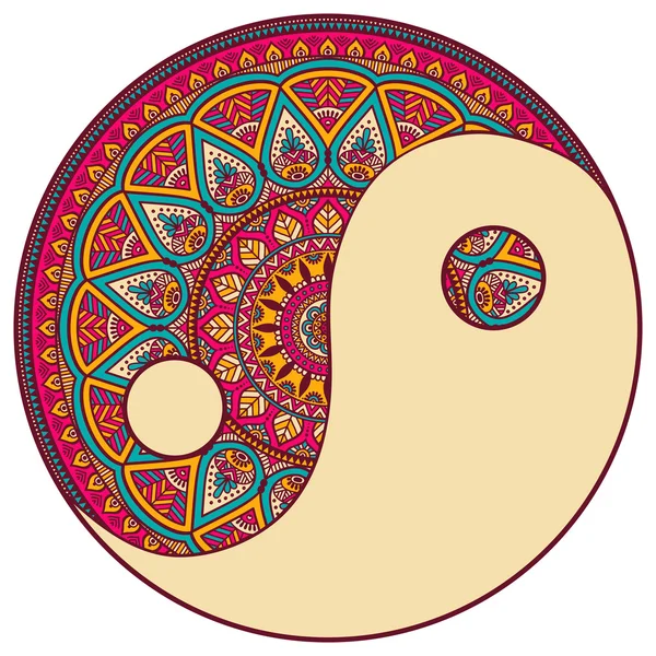 Round ornament in ethnic style. — Stock vektor