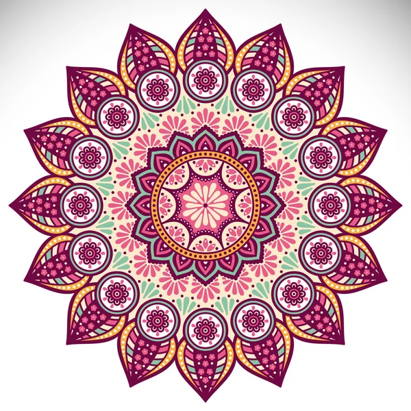 Round ornament in ethnic style. — 图库矢量图片