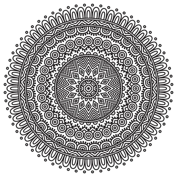 Round ornament in ethnic style. — Stockový vektor