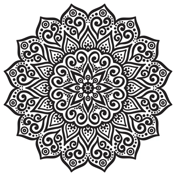 Round ornament in ethnic style. — Stok Vektör