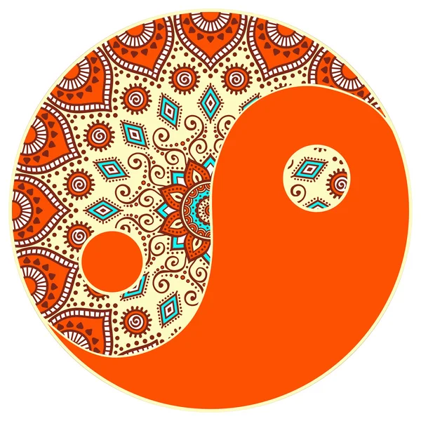 Round ornament in ethnic style. — Stok Vektör