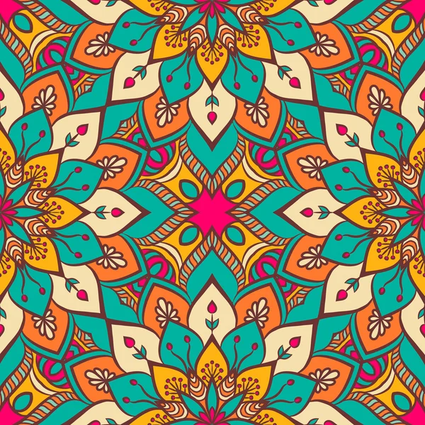 Ethnic floral seamless pattern — Stock Vector