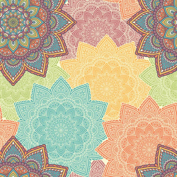 Patrón sin costura floral étnico — Vector de stock