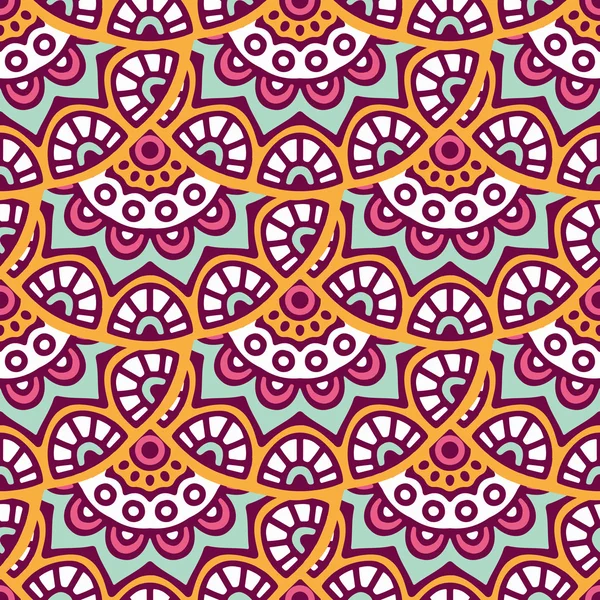 Ethnique floral motif sans couture — Image vectorielle