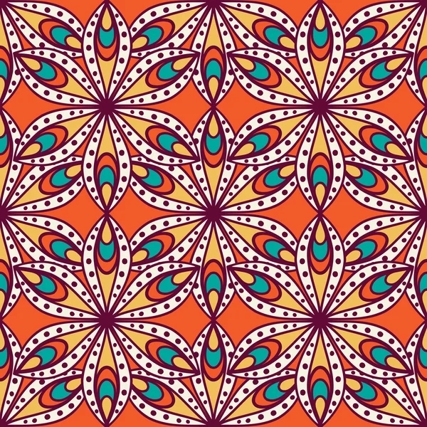 Ethnique floral motif sans couture — Image vectorielle