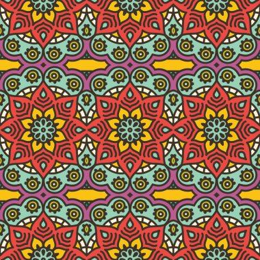 etnik çiçek seamless modeli