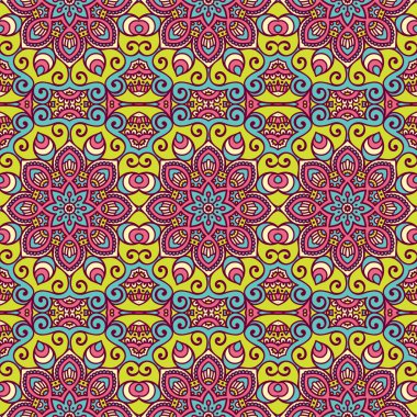 etnik çiçek seamless modeli