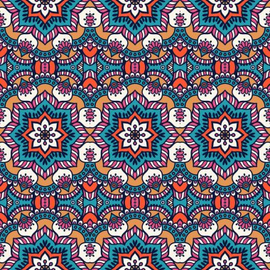 etnik çiçek seamless modeli