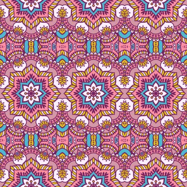 etnik çiçek seamless modeli