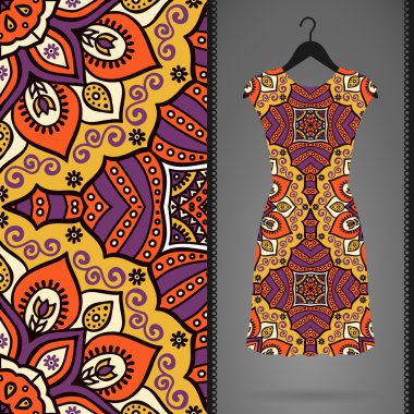 etnik çiçek seamless modeli