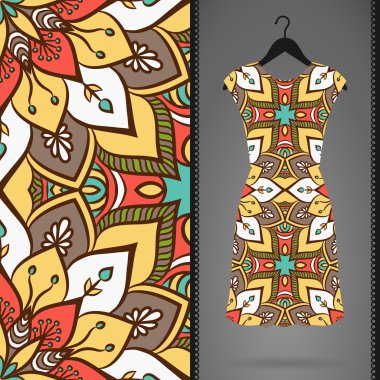 etnik çiçek seamless modeli